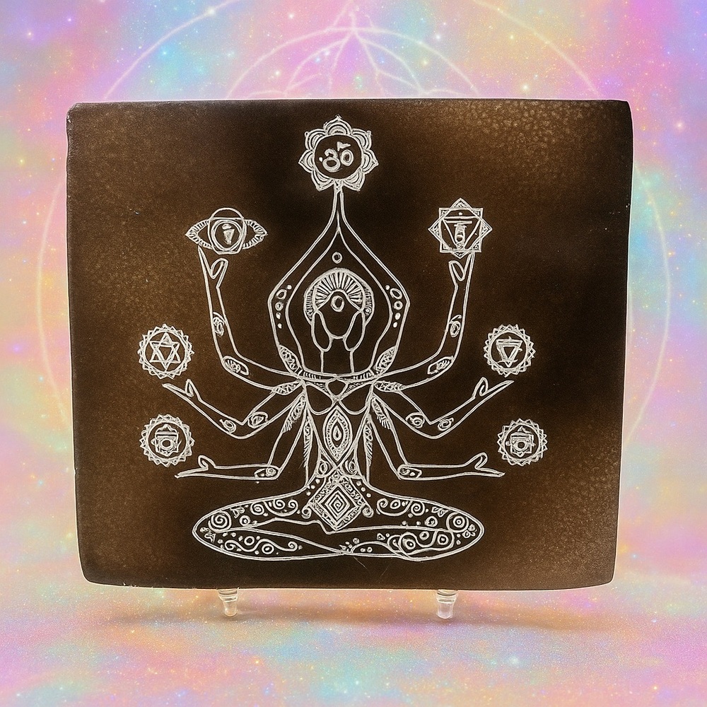 Chakra selenite cleansing plate